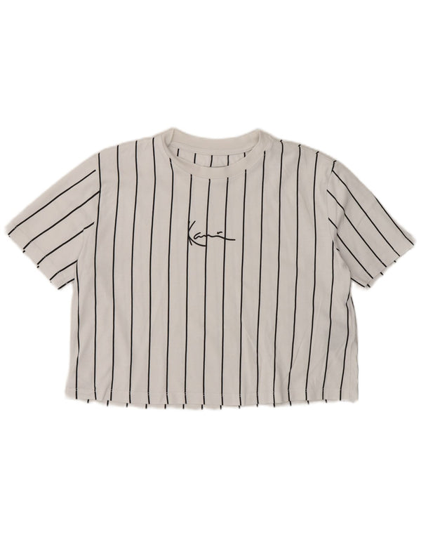 Tricou cu grafic supradimensionat pentru femei Karl Kani, UK 6 XS, cu dungi albe