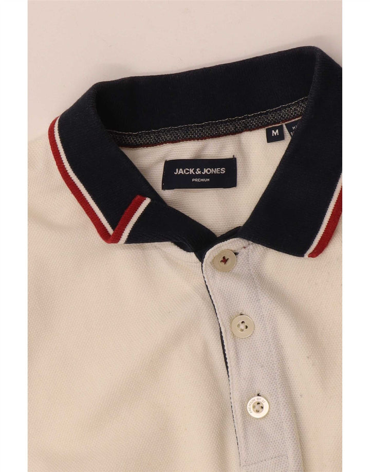 Tricou polo Jack & Jones pentru bărbați, alb mediu, bloc de culoare