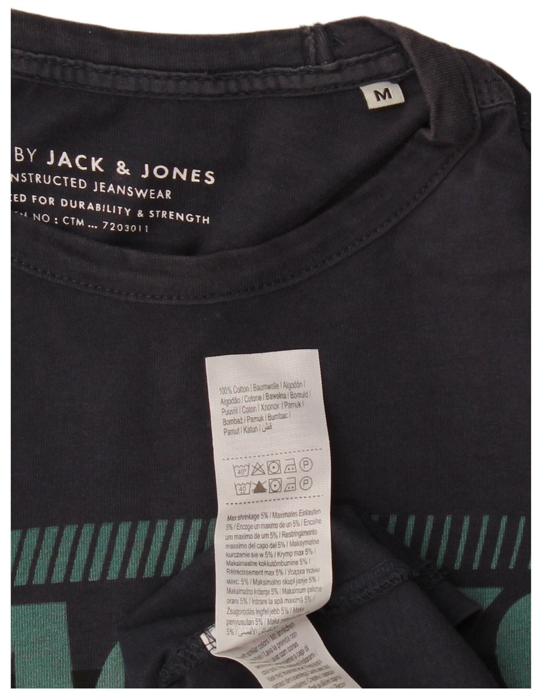 JACK & JONES Tricou grafic pentru bărbați Top mediu din bumbac bleumarin
