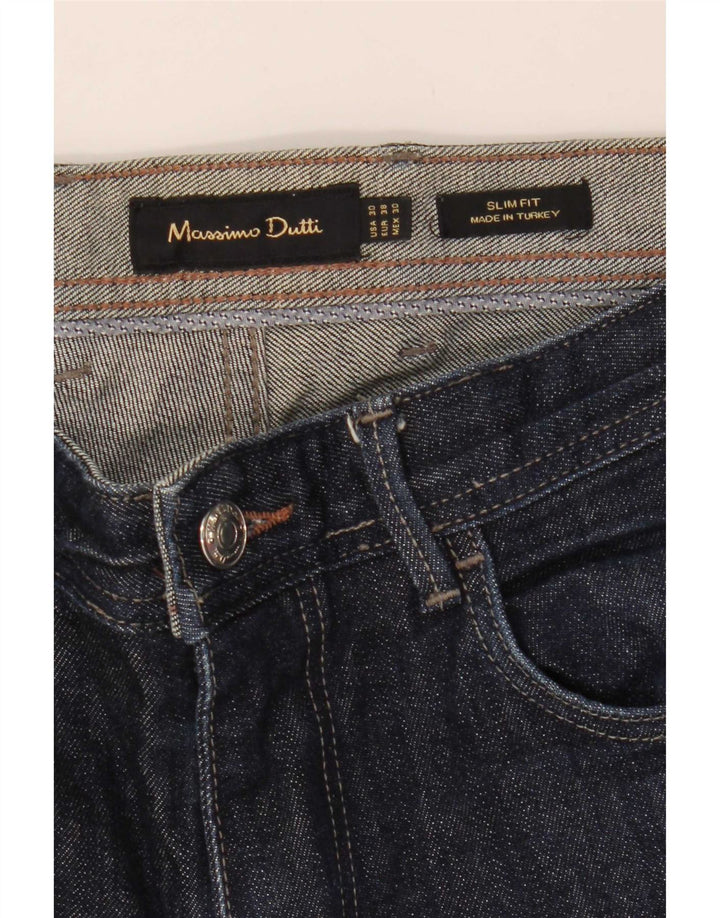 Massimo Dutti Blugi bărbați subțiri EU 38 Mici L30 L32 Bumbac bleumarin