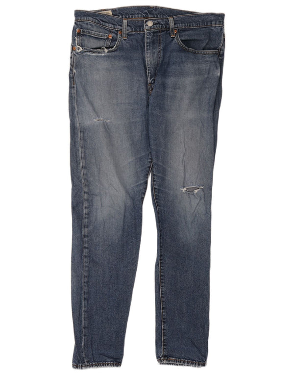 Levi's Mens 512 Distressed Slim Tapered Jeans W34 L32 Blue Cotton
