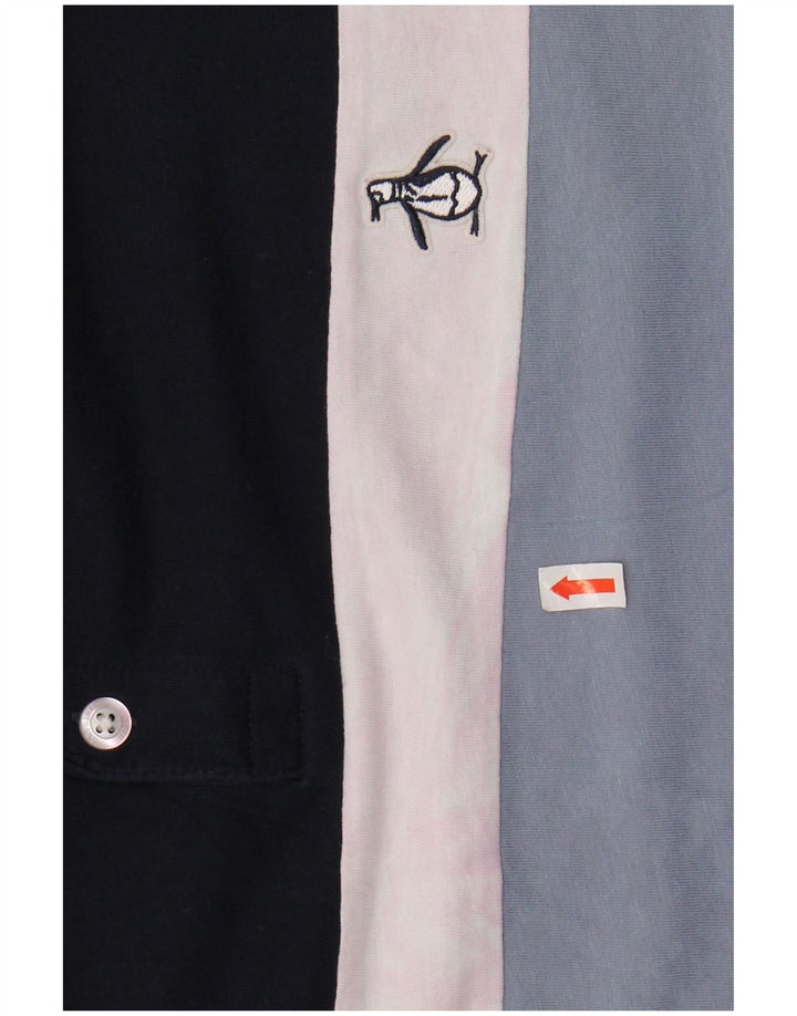 PENGUIN Cămașă polo pentru bărbați XL, bumbac cu dungi albastru bleumarin