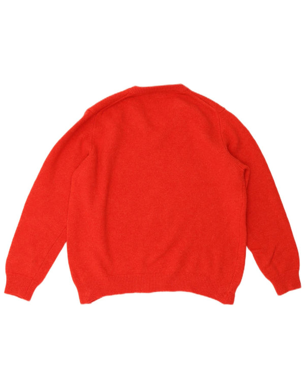 Pulover cu decolteu în V Henry Cottons pentru femei UK 18 XL Lână roșie