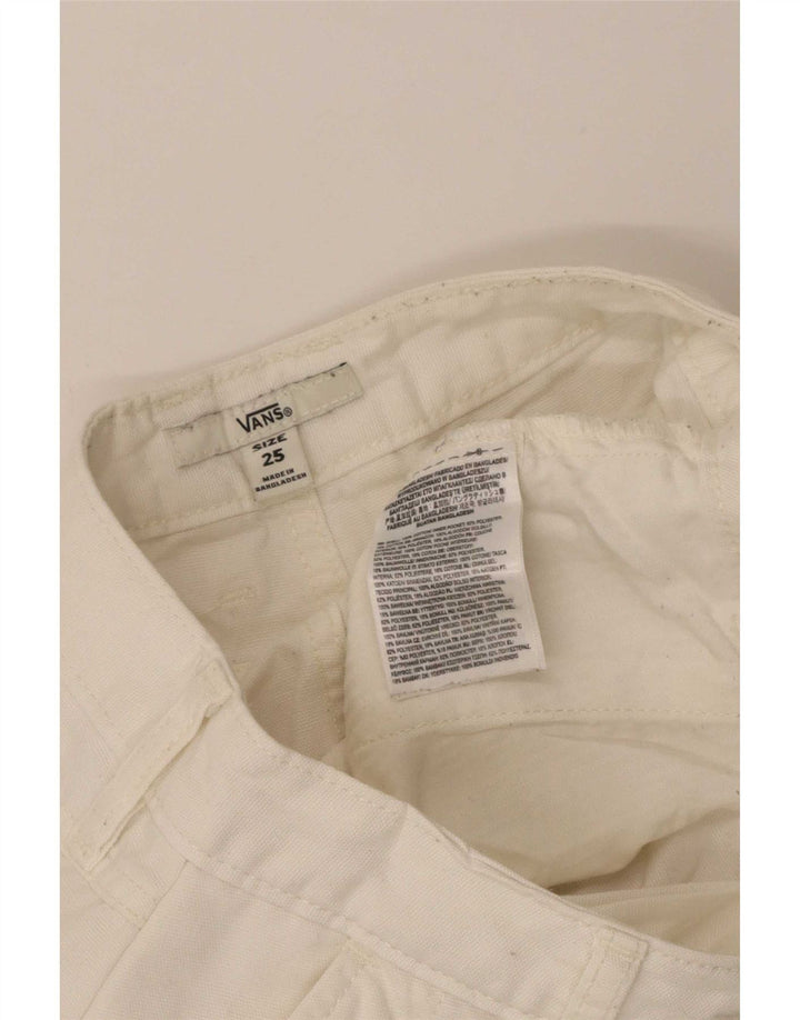 Pantaloni cargo drepti pentru femei Vans W25 L27 bumbac alb