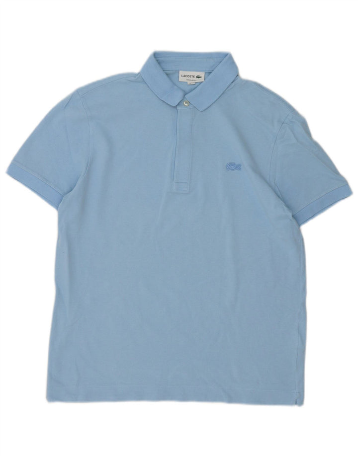 Tricou polo Lacoste pentru bărbați, cu formă regulată, mărimea 4, bumbac albastru mediu