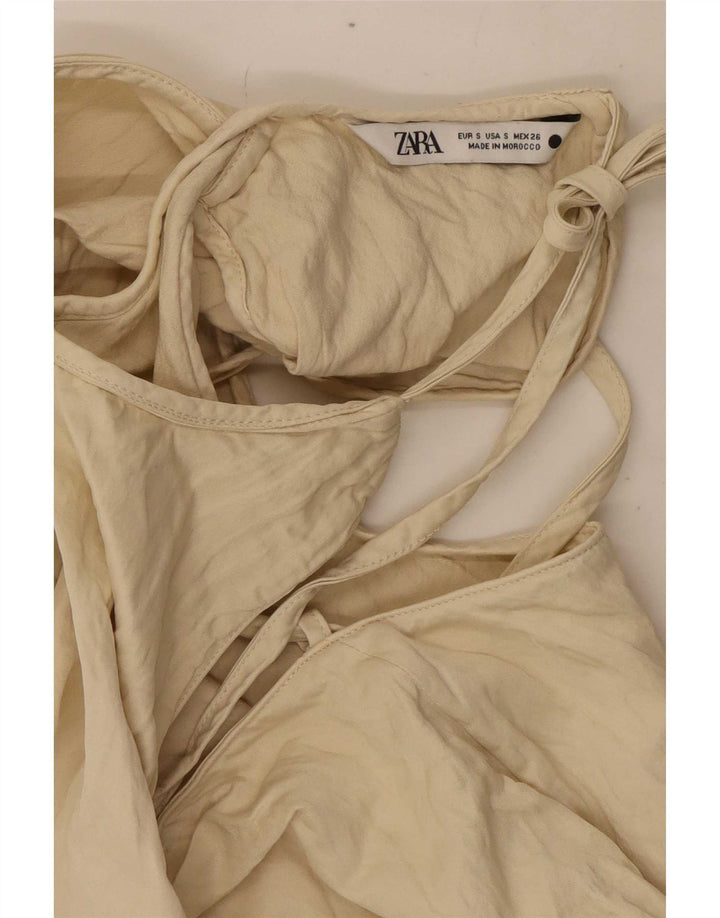 Top Halter pentru femei Zara UK 10 Small din viscoză albă