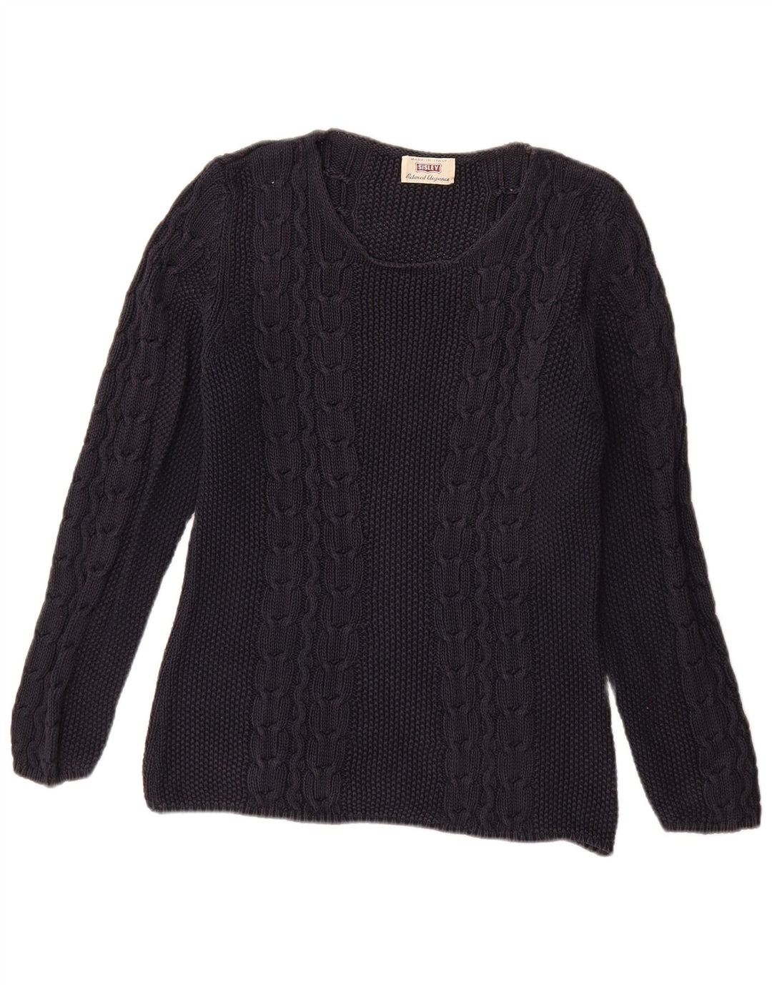 Pulover SISLEY pentru femei cu gât de barcă, UK 14 Medium Bleumarin