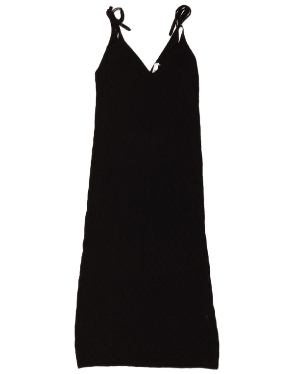 Rochie maxi din tricot transparent pentru femei Zara UK 10 Bumbac negru mic