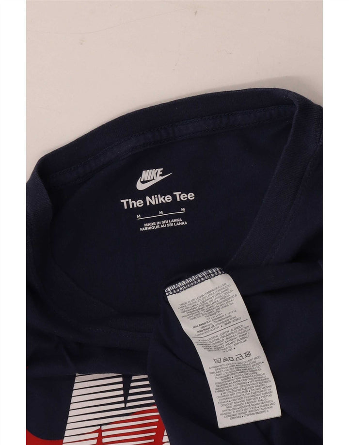 Tricou grafic Nike pentru bărbați Top mediu din bumbac bleumarin