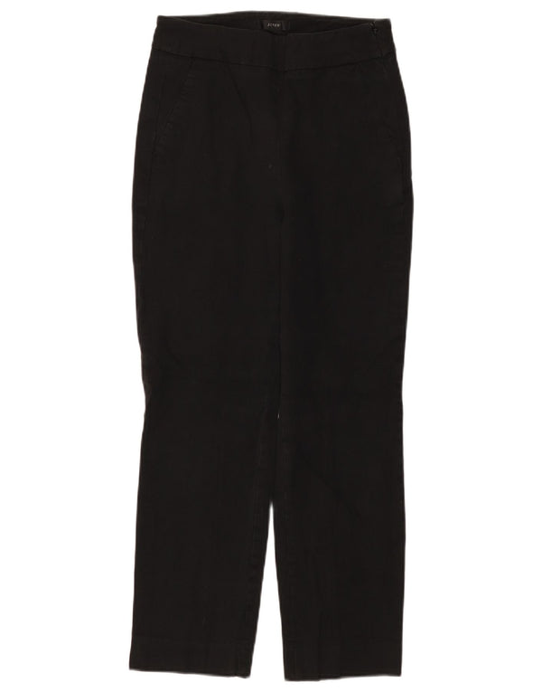 J. CREW Womens Straight Casual Trousers US 2 XS W26 L25 Black Cotton