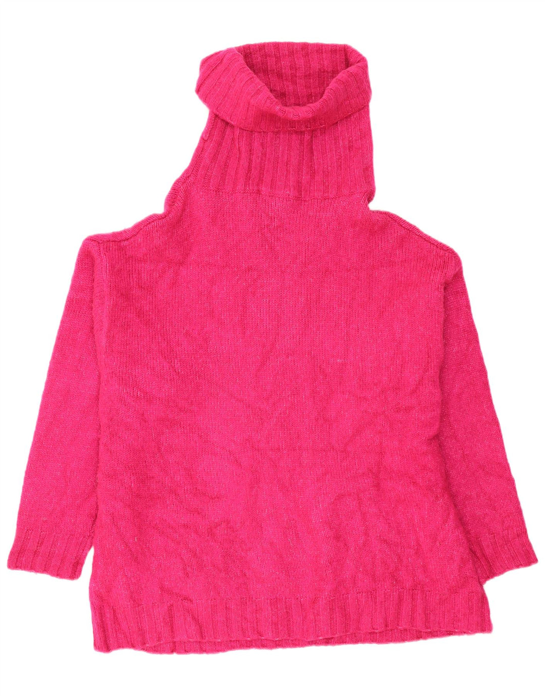 Pulover supradimensionat pentru femei Zara, cu gât rulat, UK 14, acrilic, roz mediu