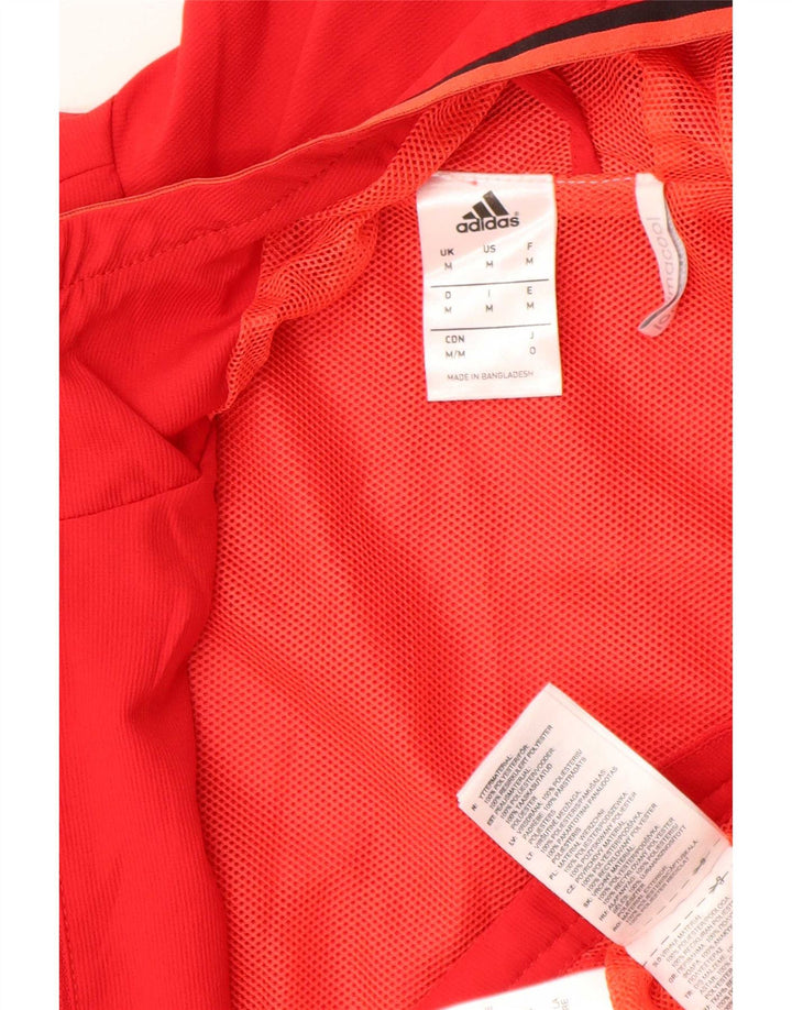 Jachetă de ploaie cu glugă pentru bărbați Adidas Climacool Graphic UK 38 Poliester roșu mediu