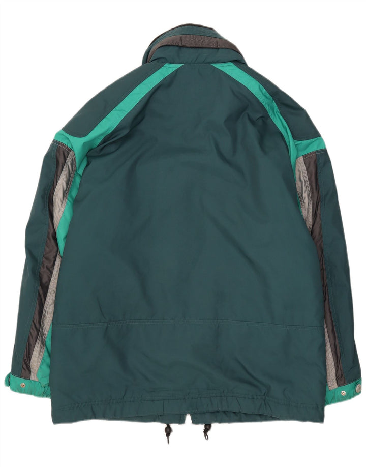 Jachetă de vânt cu glugă pentru bărbați Ellesse UK 38, verde mediu, colorblock
