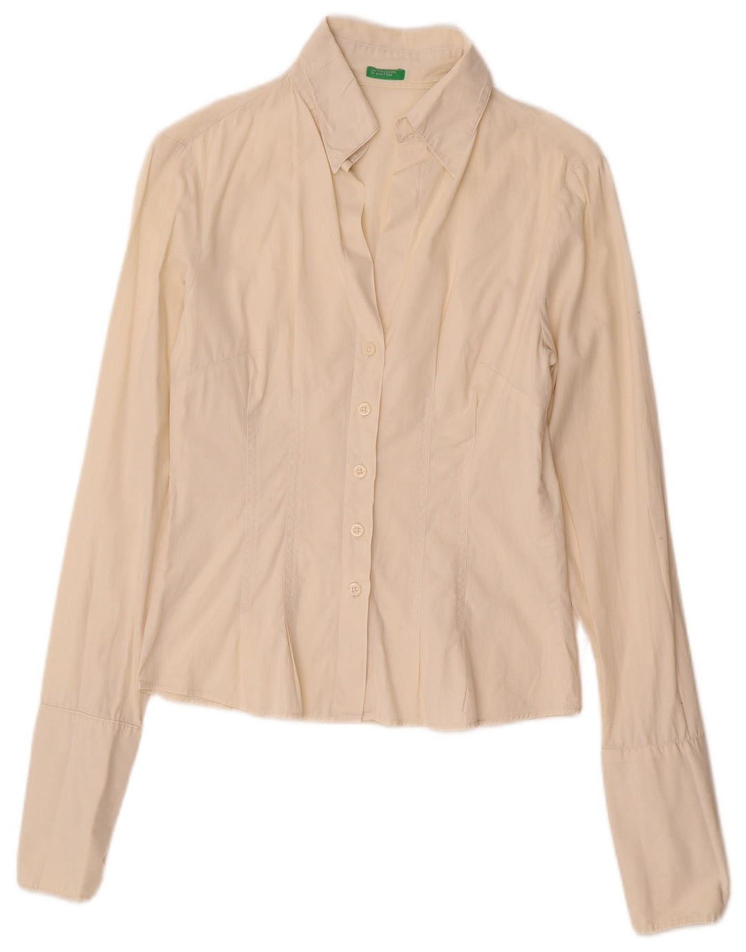 Cămașă formală pentru femei Benetton UK 6 XS bumbac alb