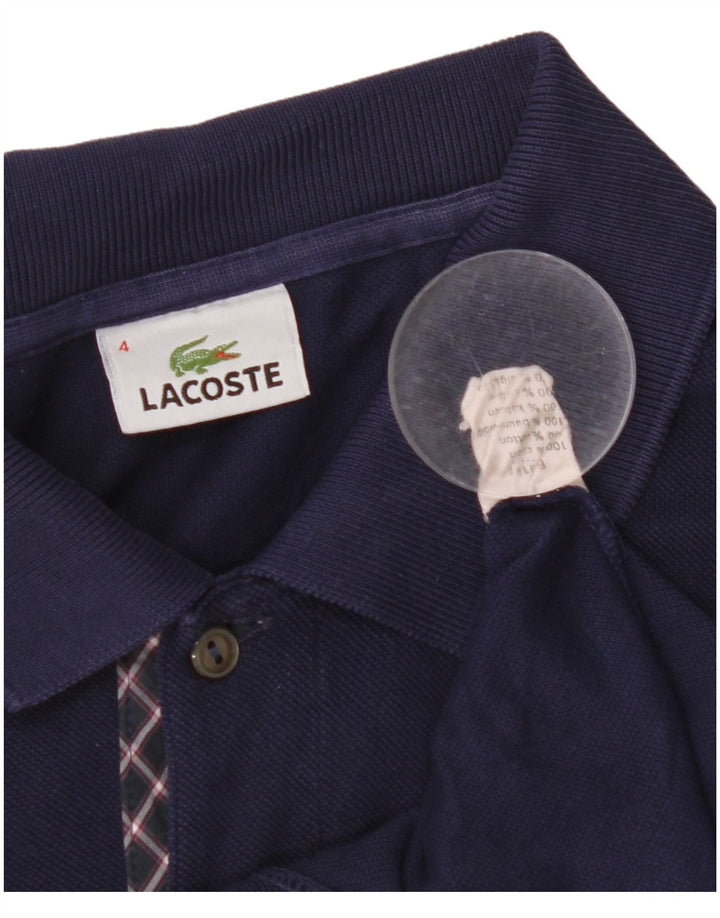 LACOSTE Mens Polo Shirt Size 4 Medium Navy Blue Cotton
