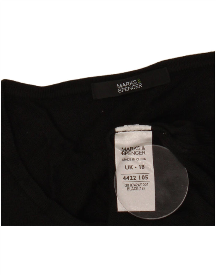 MARKS & SPENCER Pulover supradimensionat pentru femei cu gâtul turnat UK 18 XL Negru