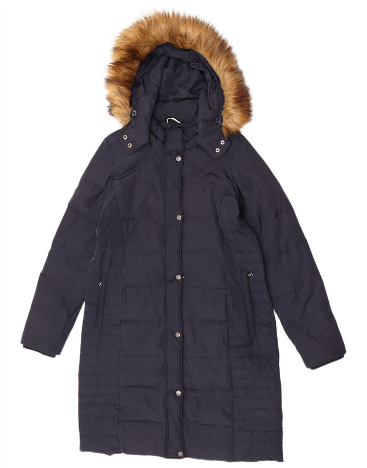Crew Clothing Jachetă căptușită cu glugă pentru femei UK 12 Poliester mediu bleumarin