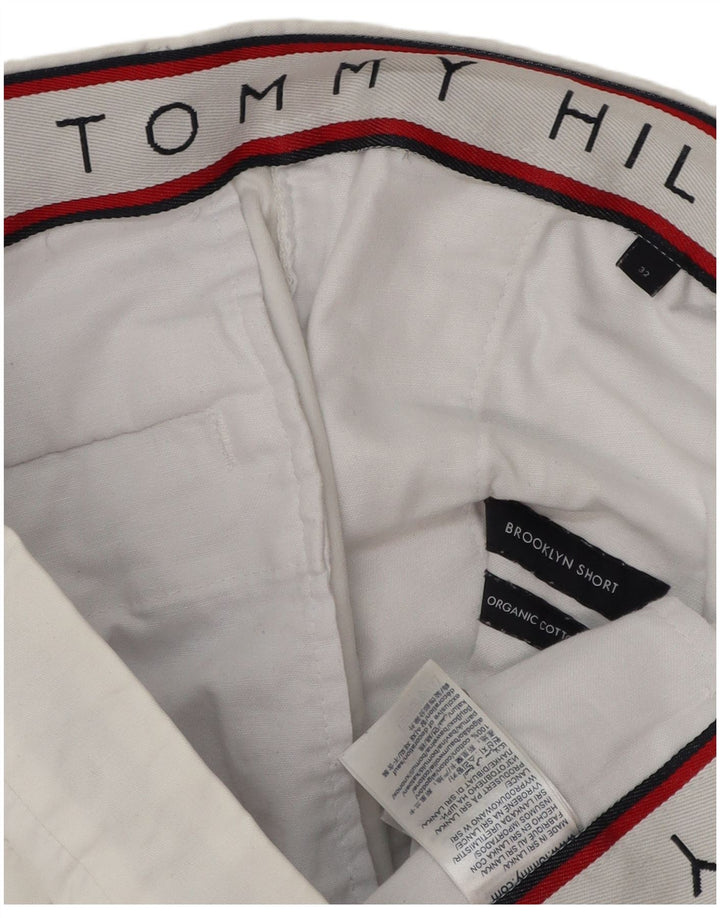 Pantaloni scurți chino Brooklyn pentru bărbați Tommy Hilfiger W32, bumbac alb mediu