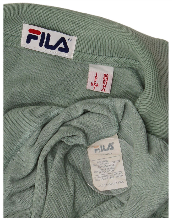Tricou polo Fila pentru bărbați, bumbac verde mediu