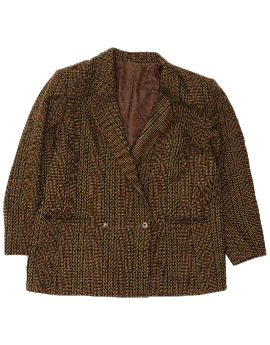 Jachetă Blazer pentru femei Marina Rinaldi Mărimea 25 Lung Kaki Houndstooth