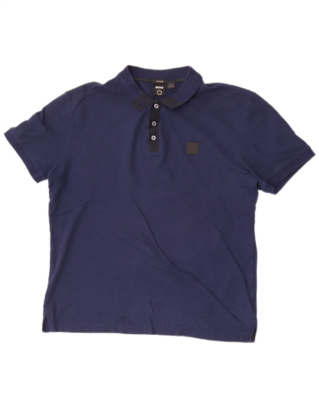 Cămașă polo pentru bărbați Hugo Boss, mare din bumbac bleumarin