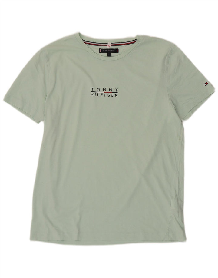 TOMMY HILFIGER Tricou cu grafic pentru femei Top UK 16 Mare Bumbac verde