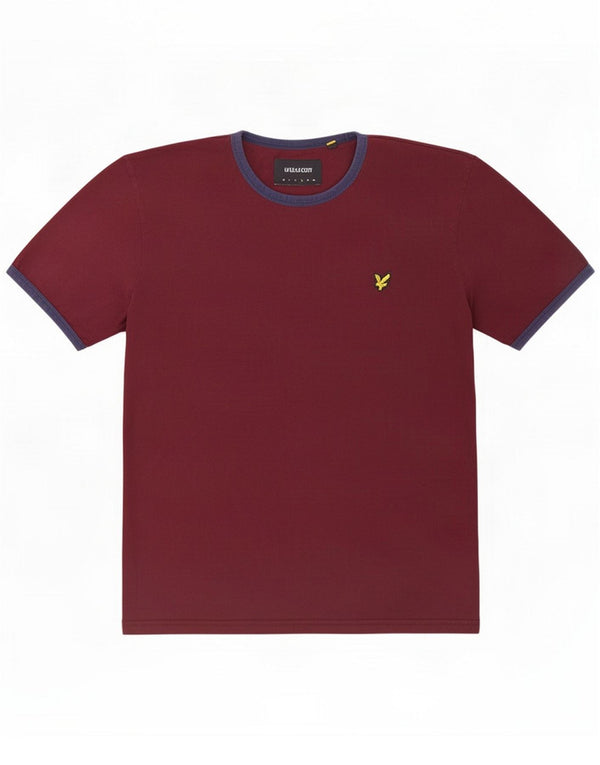 T-shirt pentru bărbați Lyle & Scott Top Large Maroon Cotton