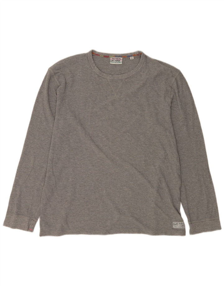SCOTCH & SODA Top pentru bărbați cu mânecă lungă 2XL bumbac gri