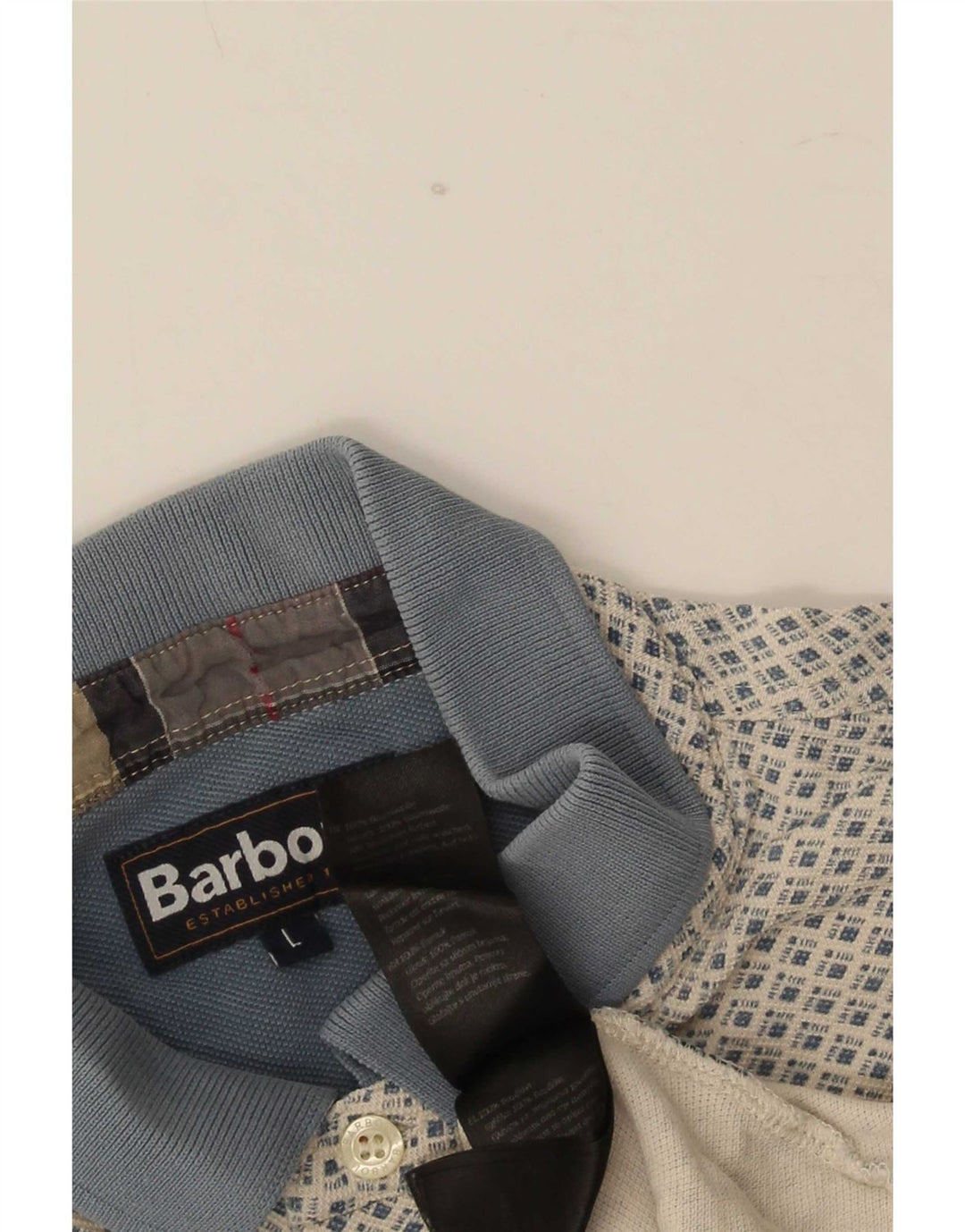 Tricou polo Barbour pentru bărbați, mare, gri, geometric, bumbac