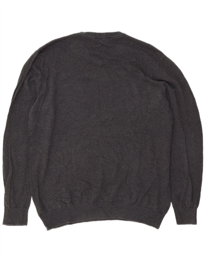Jack & Jones Pulover cu decolteu în V pentru bărbați, XL, bumbac gri