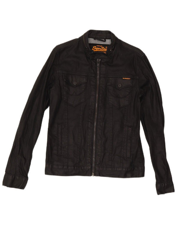 Jachetă de blugi pentru bărbați Superdry UK 36, bumbac negru mic