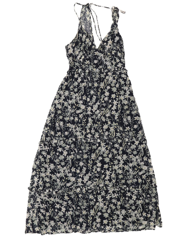 Rochie maxi fără mâneci pentru femei Superdry UK 10 mic albastru marin Boemia florală