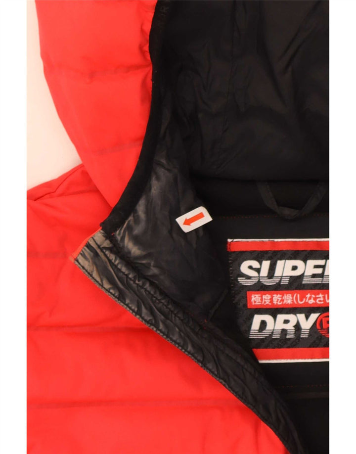 Jachetă căptușită cu glugă Superdry pentru femei UK 10 Poliester roșu mic