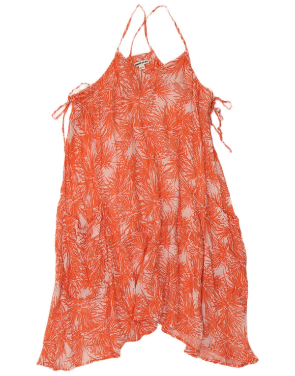Whistles Womens Asymetric Halter Dress UK 12 Medium Orange Floral