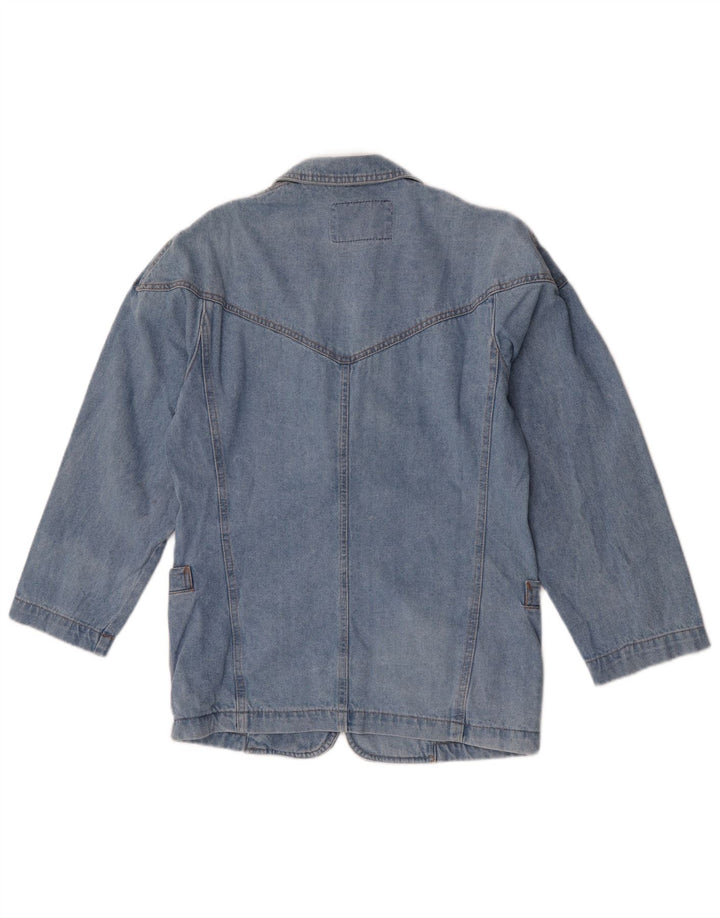 POP 84 Jachetă pentru femei din denim cu 2 nasturi, UK 10, albastru mic