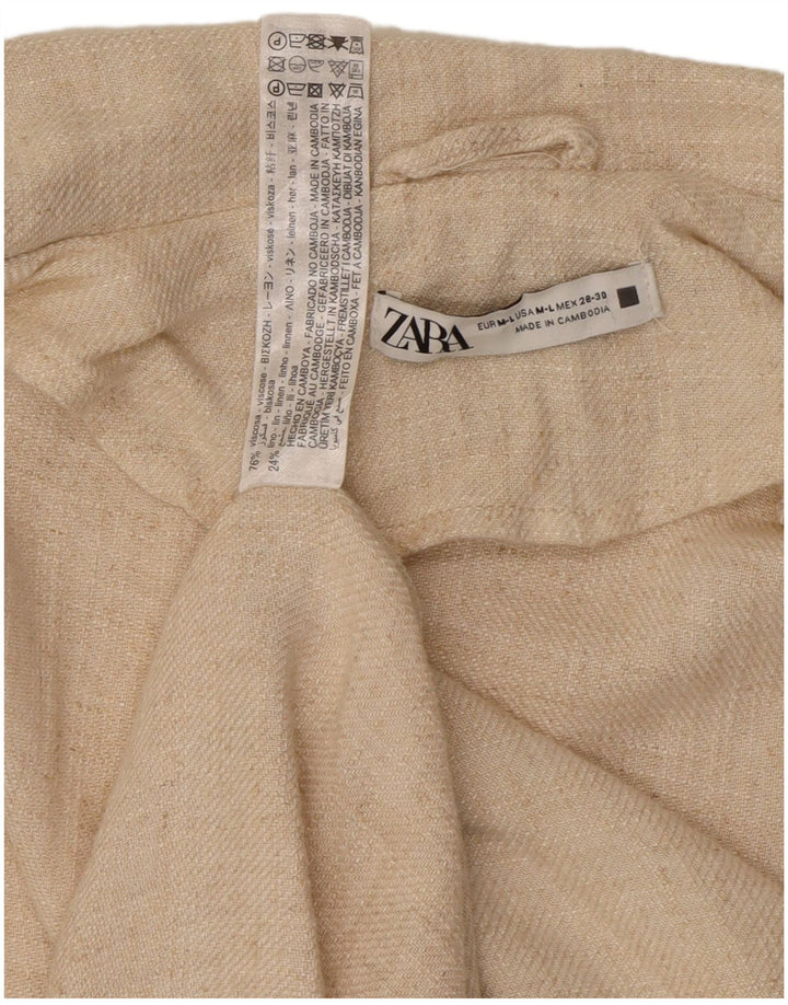 Pulover cardigan deschis pentru femei Zara UK 14 Medium Bej Viscoza