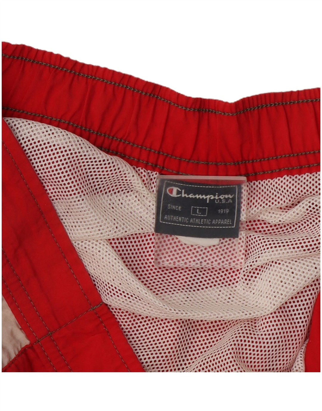 Pantaloni scurți de înot grafic pentru bărbați Champion, mari, roșii, din poliamidă color bloc