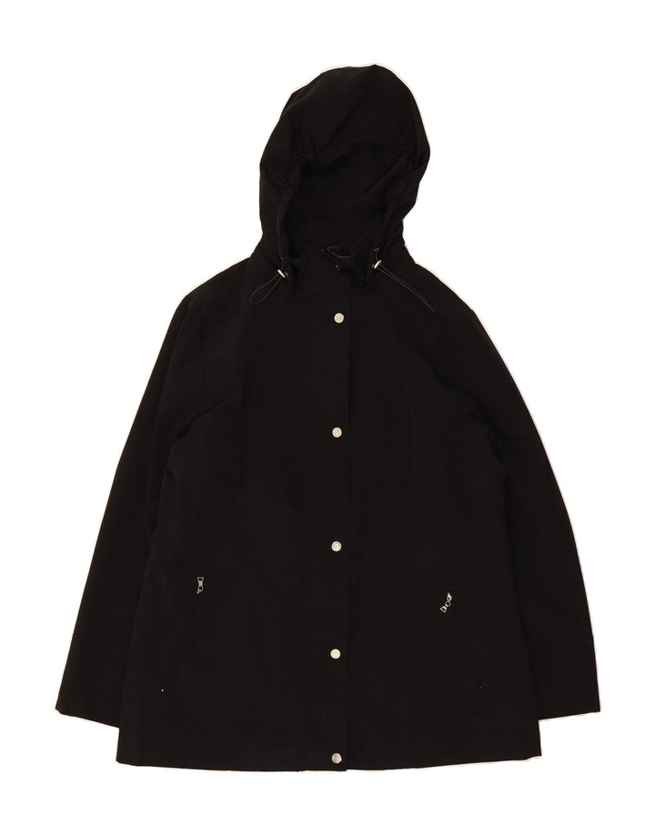 LONDON FOG Womens Hooded Bomber Jacket UK 16 Large Black Polyester Vintage London Fog and Second-Hand London Fog from Messina Hembry 