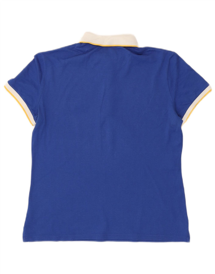 HARMONT & BLAINE Womens Polo Shirt UK 14 Medium Blue Cotton Vintage Harmont & Blaine and Second-Hand Harmont & Blaine from Messina Hembry 