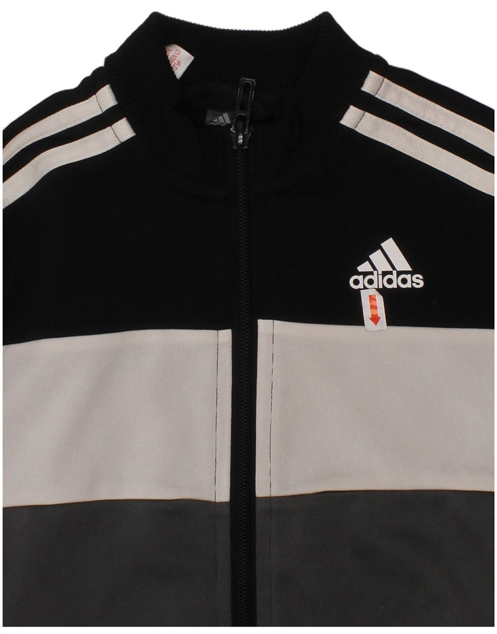 Jachetă de trening pentru băieți ADIDAS 4-5 ani, negru, poliester
