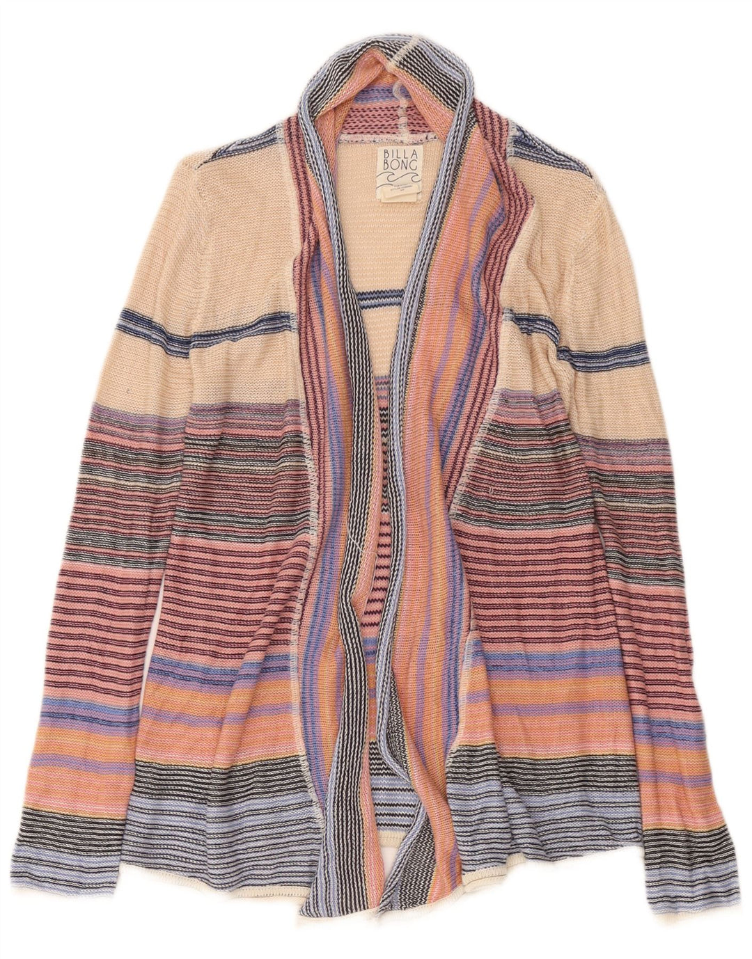 Pulover cardigan deschis pentru femei Billabong UK 10 mic multicolor cu dungi