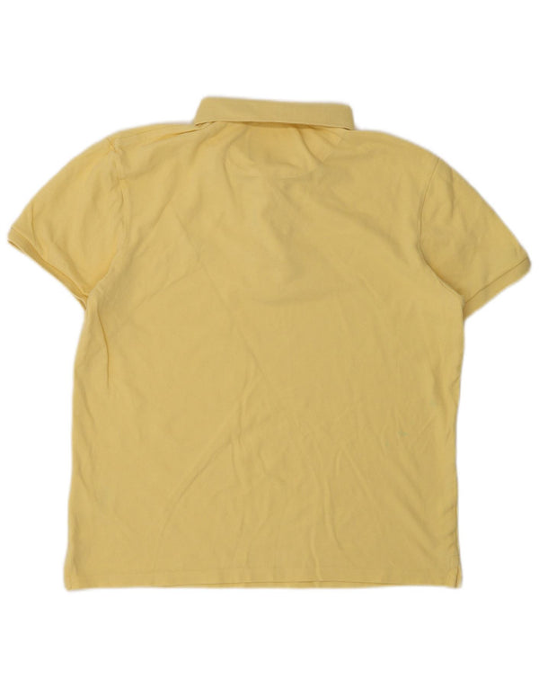 Tricou polo Lyle & Scott pentru bărbați din bumbac galben mediu