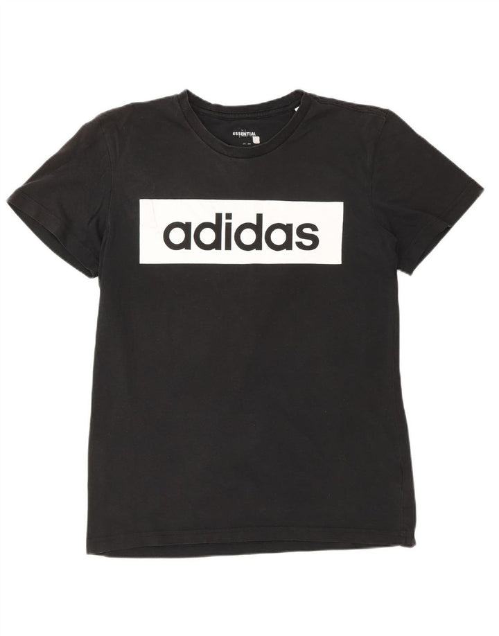 ADIDAS Womens Climalite Graphic T-Shirt Top UK 14 Medium Black