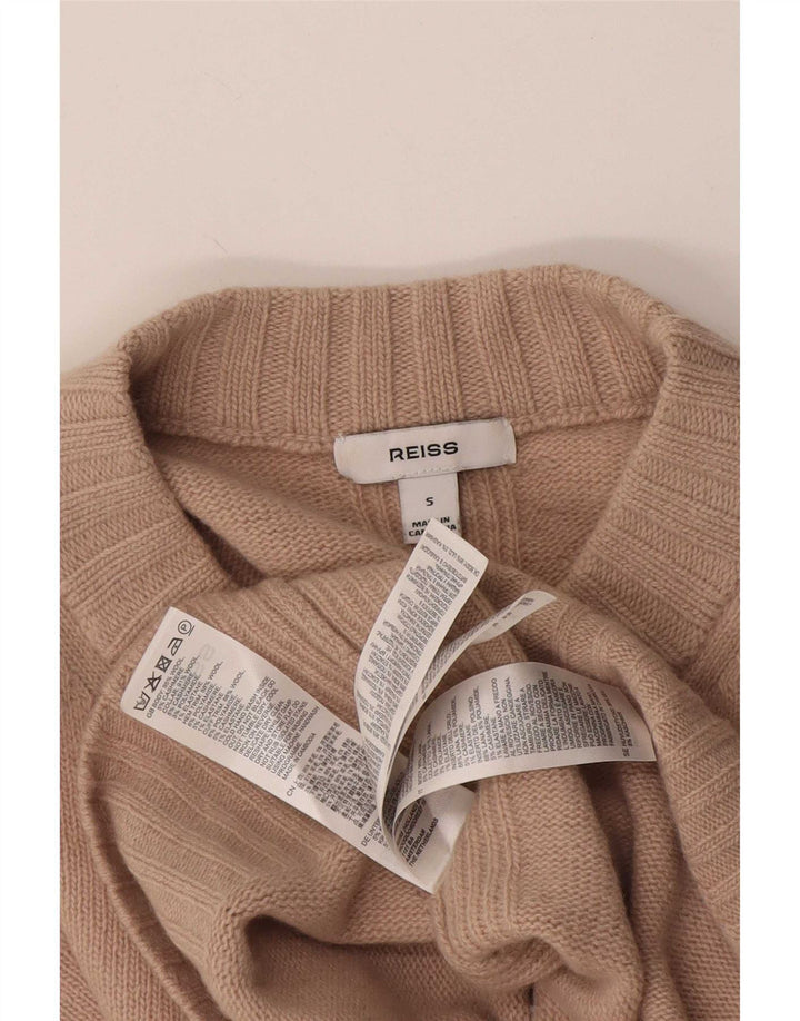 Pulover Reiss pentru femei, supradimensionat, cu decolteu, 10 UK, bej, lână