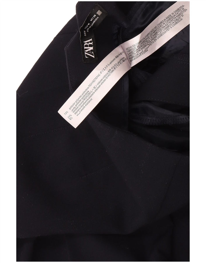 Pantaloni de costum crop conici pentru femei Zara Mediu L28 L26 Poliester bleumarin