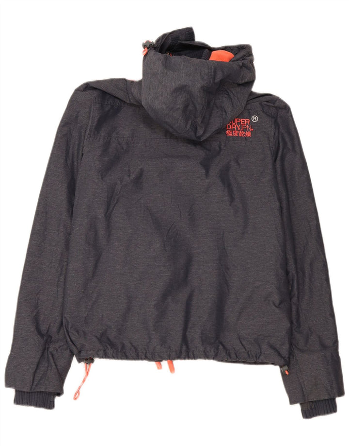 Jachetă Windbreaker cu glugă Superdry pentru femei UK 16, mare, gri