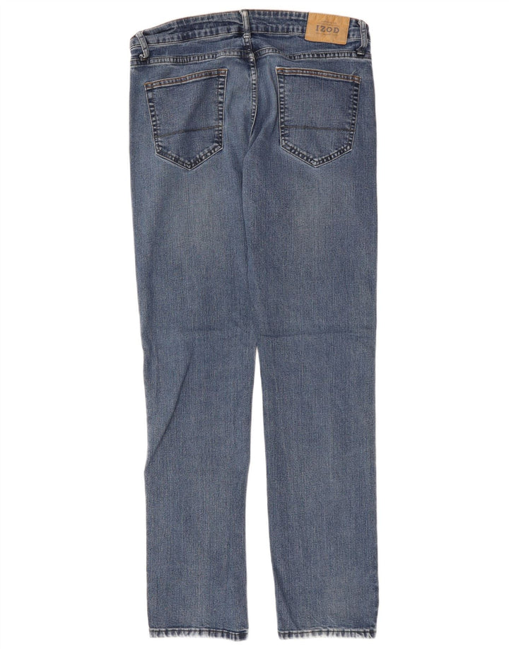 IZOD Blugi drepti elastici confort pentru bărbați W34 L34 bumbac albastru