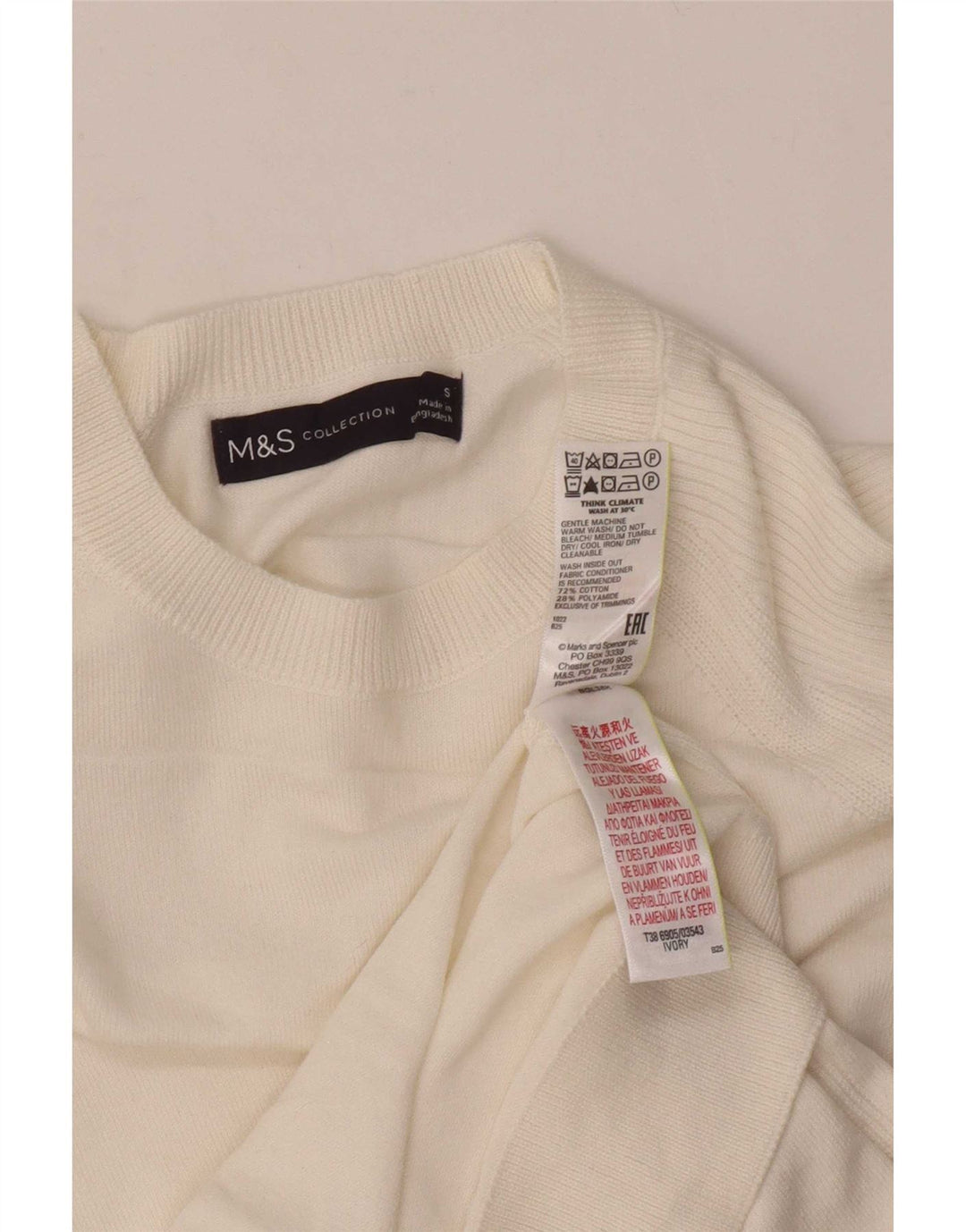 Pulover pentru femei Marks & Spencer cu gât de barcă UK 10 Small White