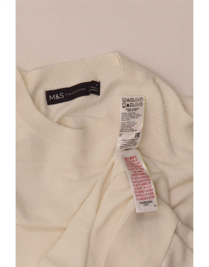 Pulover pentru femei Marks & Spencer cu gât de barcă UK 10 Small White