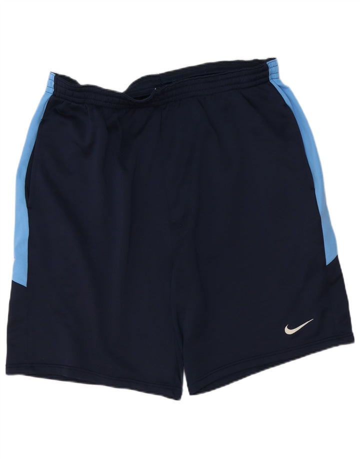 Pantaloni scurți sport pentru bărbați NIKE Dri Fit 2XL, albastru bleumarin, poliester color bloc